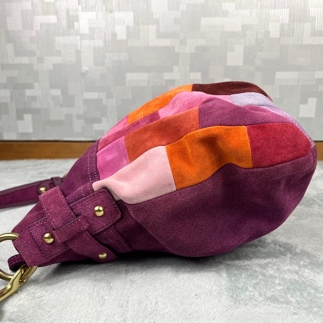 バッグ Vintage Coach Bag PatchWork Clip Suede