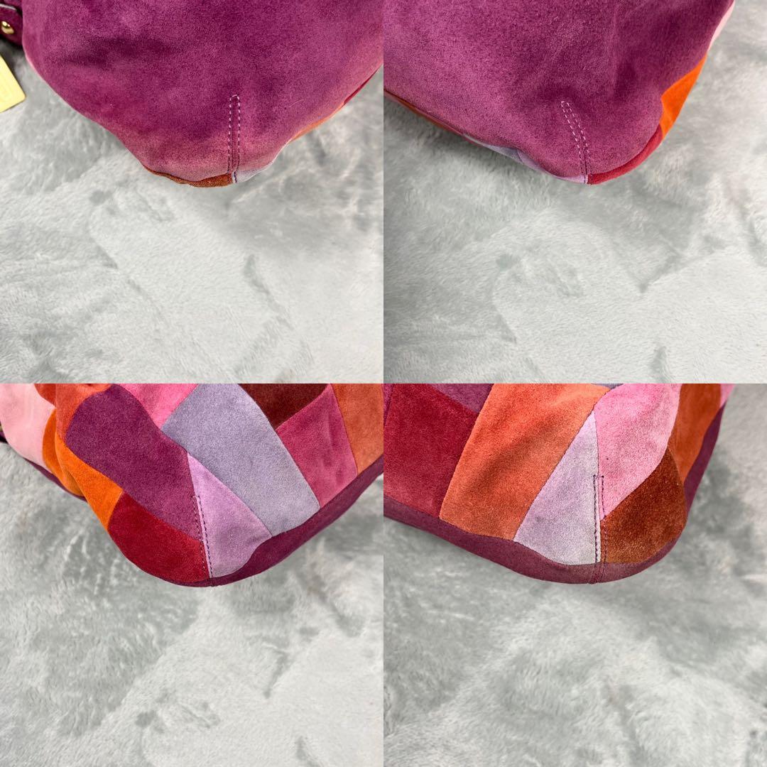 バッグ Vintage Coach Bag PatchWork Clip Suede