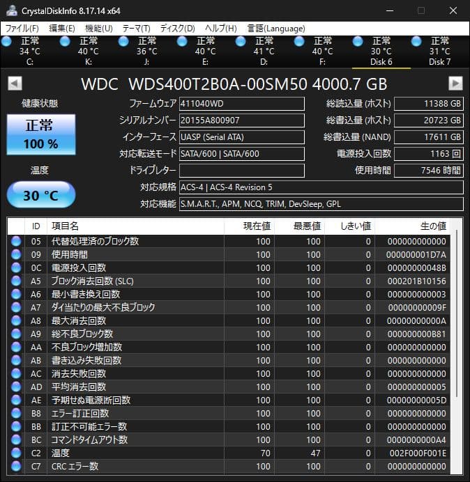 Western Digital 2.5インチ SSD 4TB