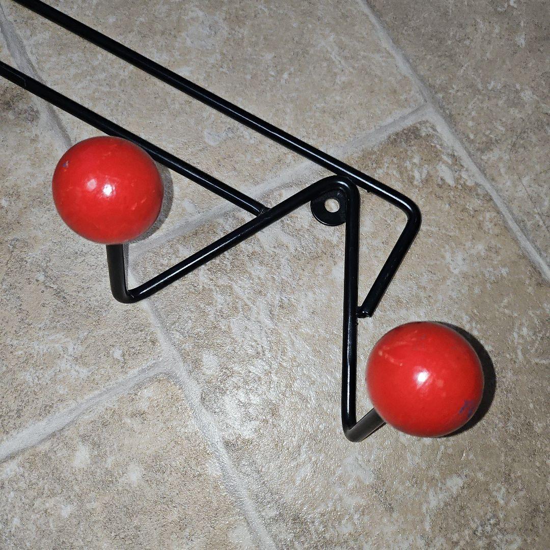 希少 1960S ヴィンテージ コートラック ウォールフック アトミック 赤