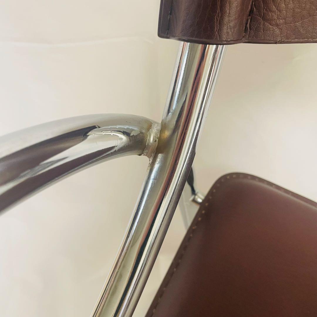 ポストモダン スチールフレーム アームチェア スペースエイジ