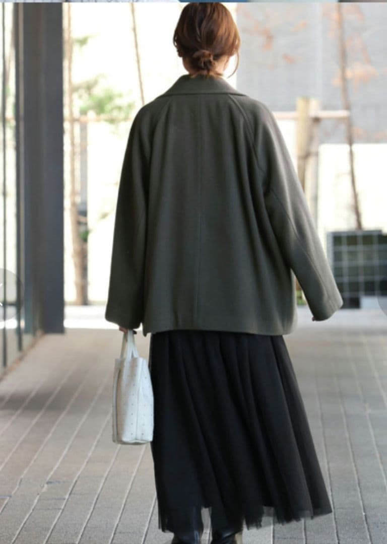 使用なし☆尾州ウールショートPコート