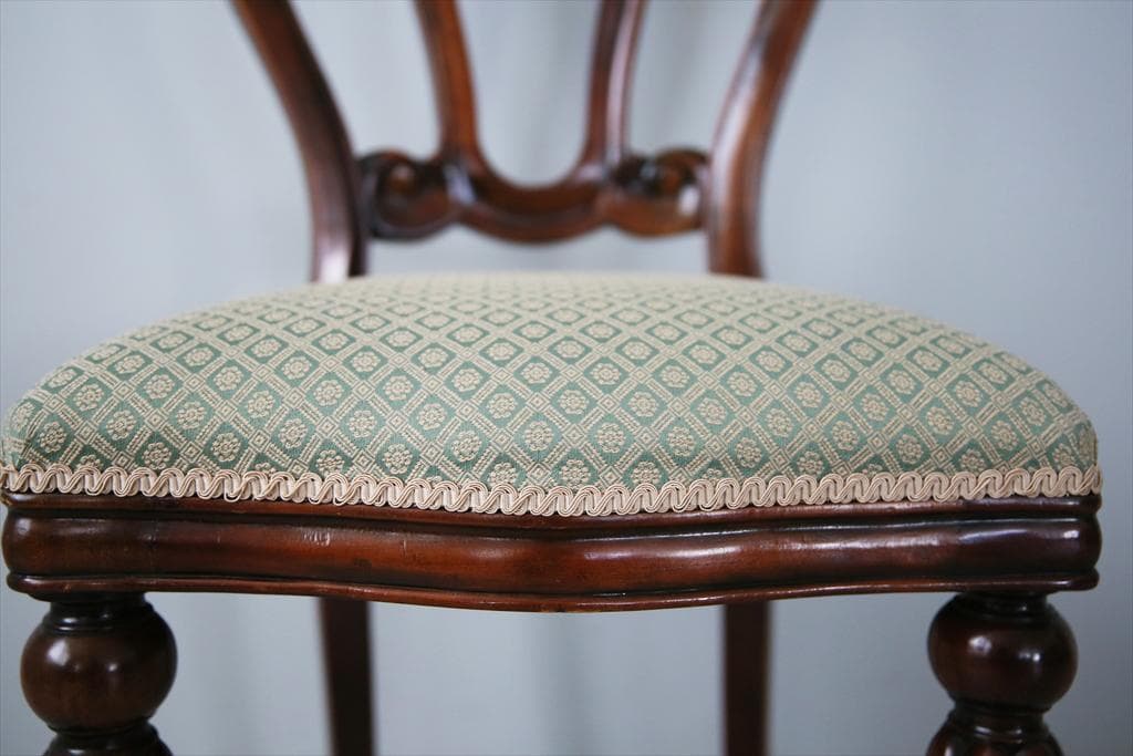 英国アンティーク木製バルーンバックダイニングチェア/サロンイス(90-121-1