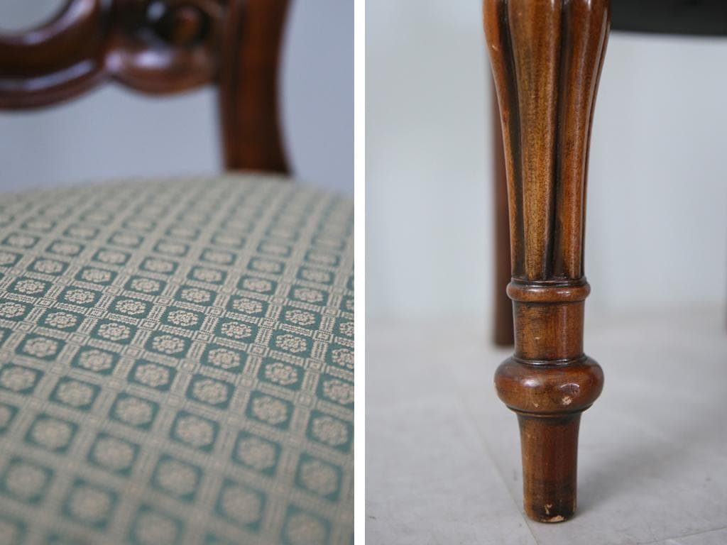 英国アンティーク木製バルーンバックダイニングチェア/サロンイス(90-121-1