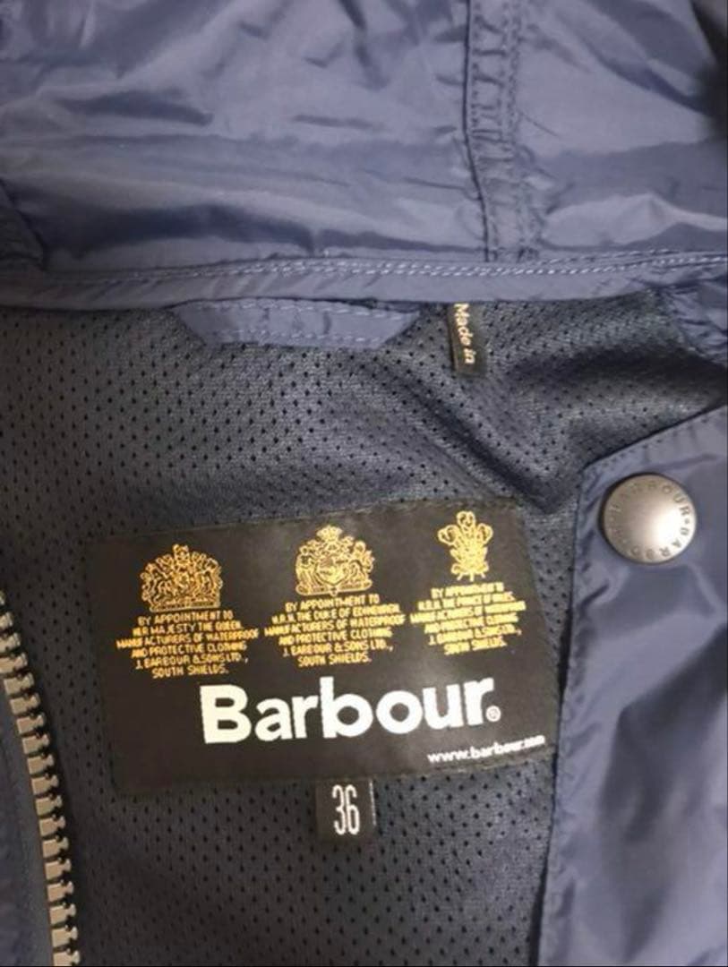 Barbour フーデッド ビデイルSL ナイロン ネイビー 36