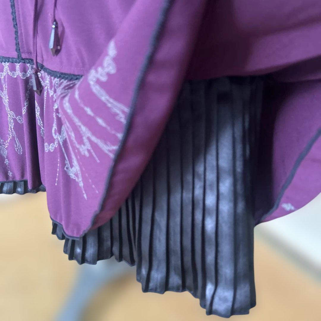 OZZ ONESTE パープル レースアップひざ丈ワンピース［商品番号3］