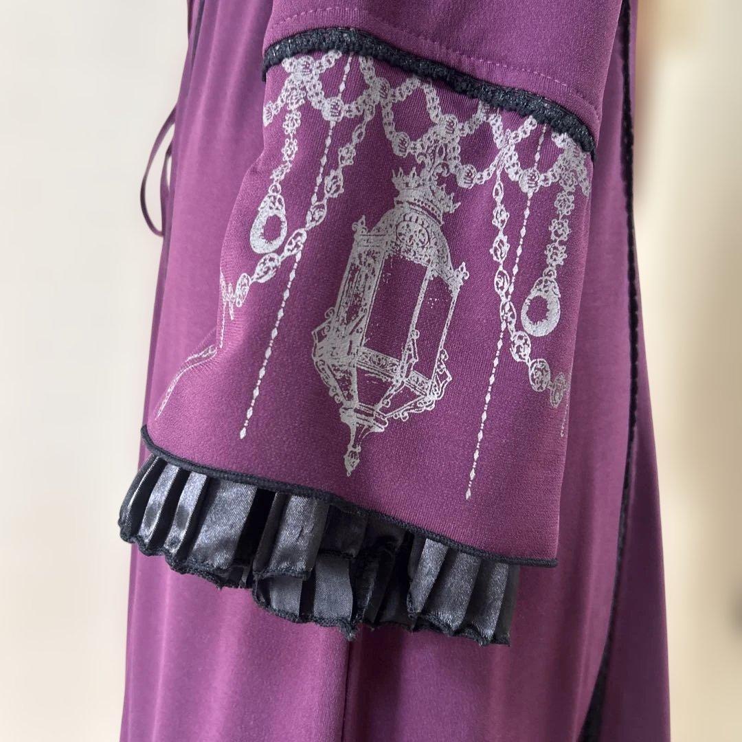 OZZ ONESTE パープル レースアップひざ丈ワンピース［商品番号3］