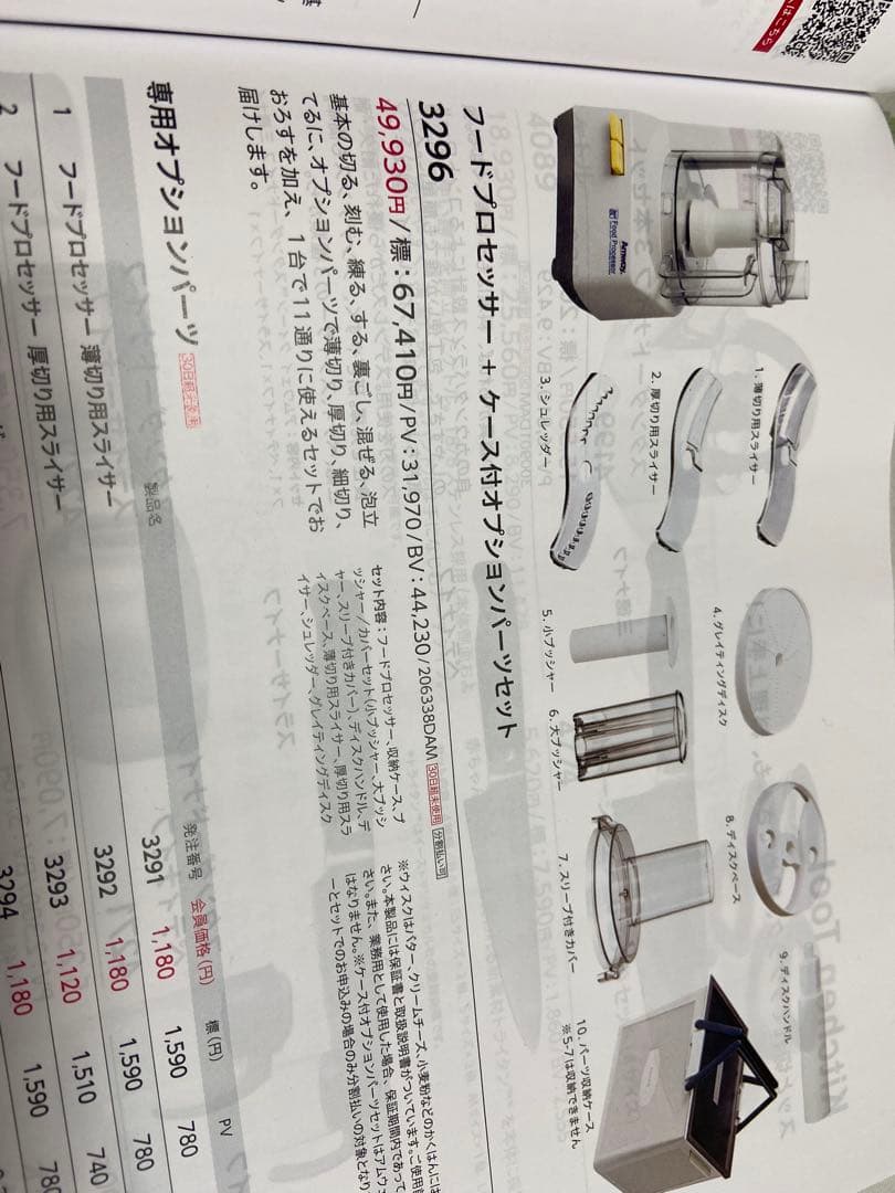 アムウェイ　フードプロセッサー＋ケース付きオプションパーツセット　2022年製