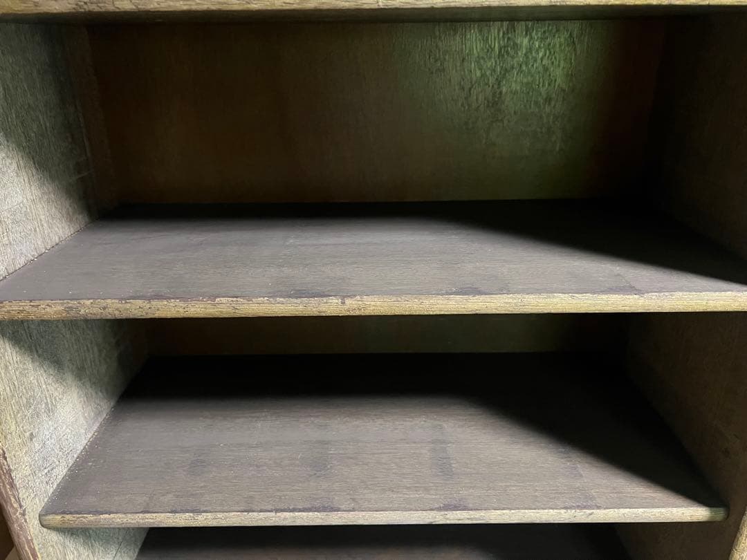 【O-1585】本棚 カルテ棚 脚付き 棚 書棚 シェルフ ラック 木製 古道具