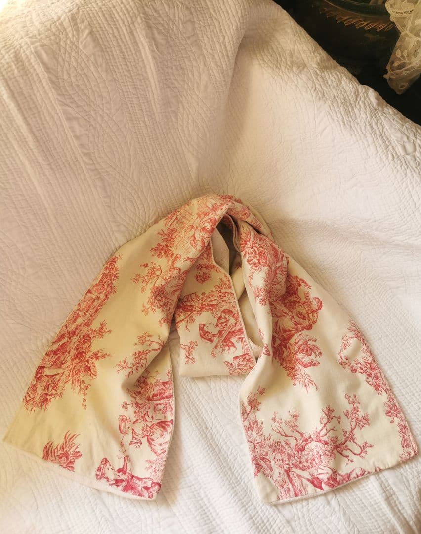 アンティークトワルドジュイ 子供とカップルと天使 田園風景 ランナー マフラー