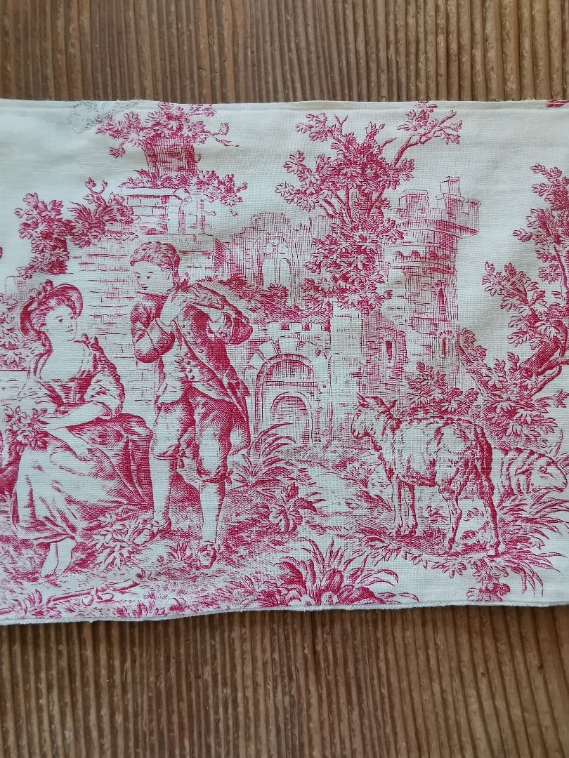 アンティークトワルドジュイ 子供とカップルと天使 田園風景 ランナー マフラー