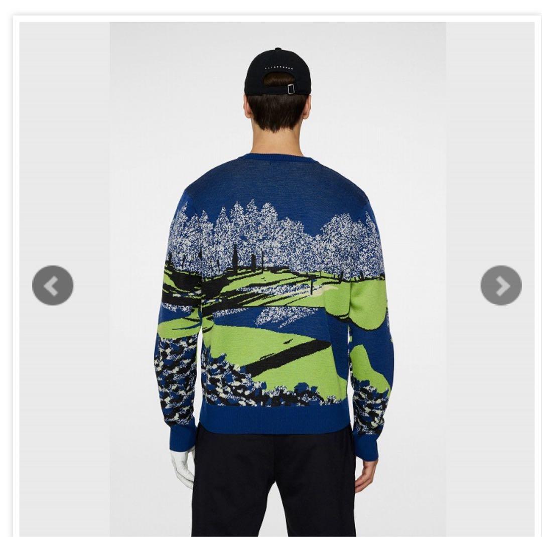 J.LINDEBERG オーガスタ風景柄ニットセーター