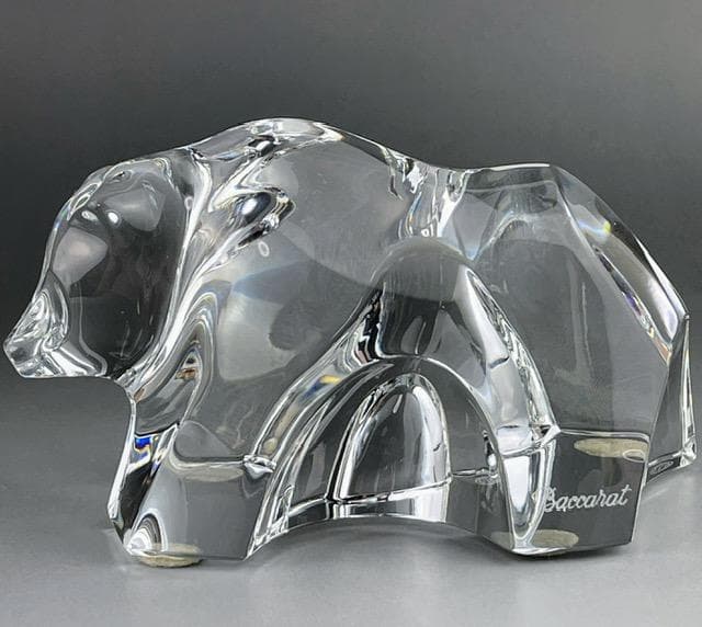 【美品】バカラ 熊 くま ベアー ぺーパーウェイト フィギュリン 置物 オブジェ