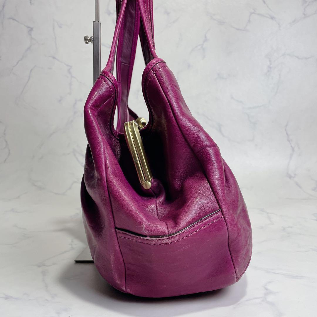 希少色✨COACH トートバッグ フレームサッチェル エルゴ がま口 パープル