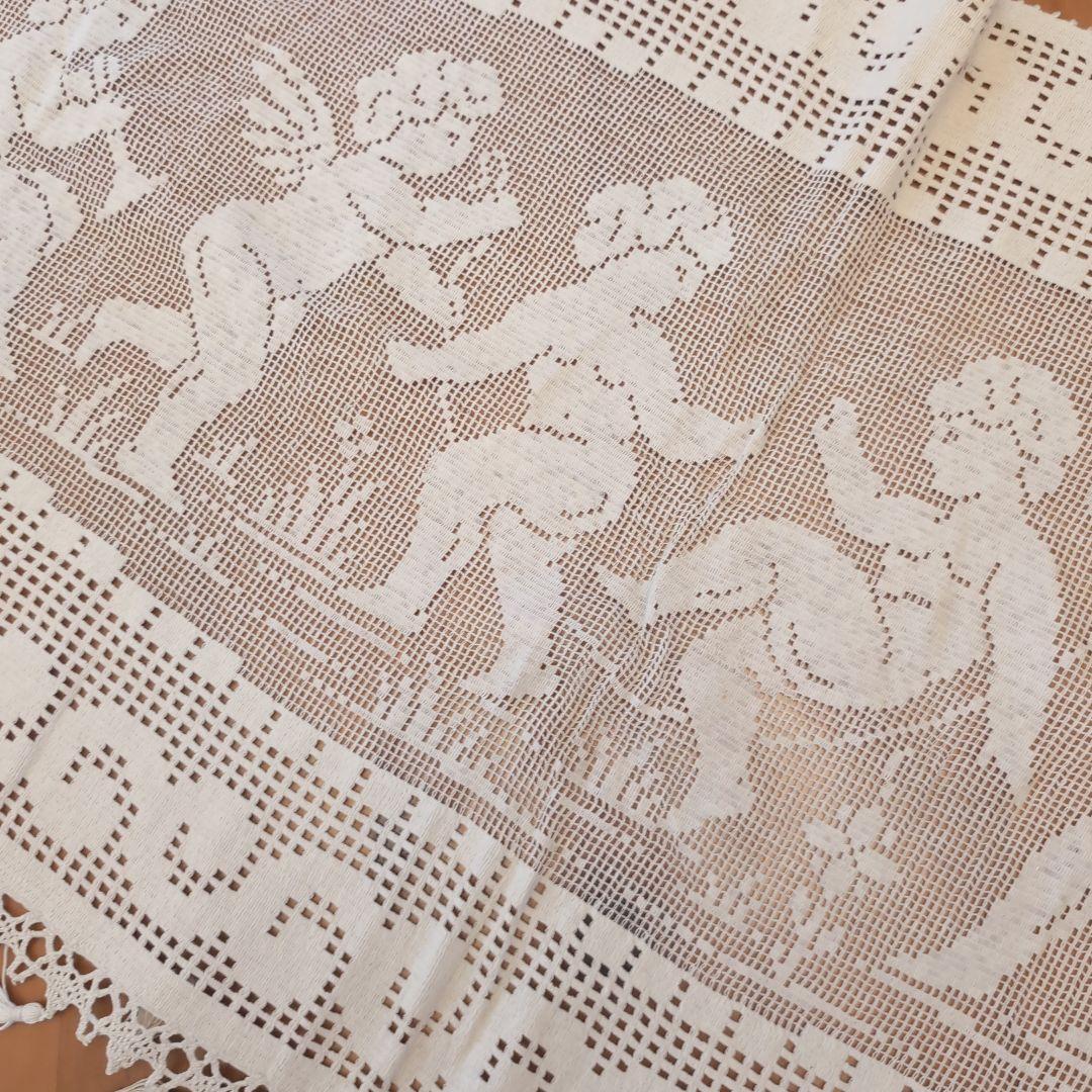 フランス　アンティーク　クロッシェレース　カーテン　エンジェルフィレレース