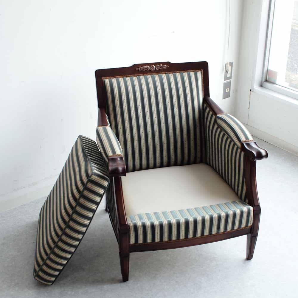 神戸欧風家具 メープル不二屋 マホガニー材 1人掛けソファ　A ZR24470