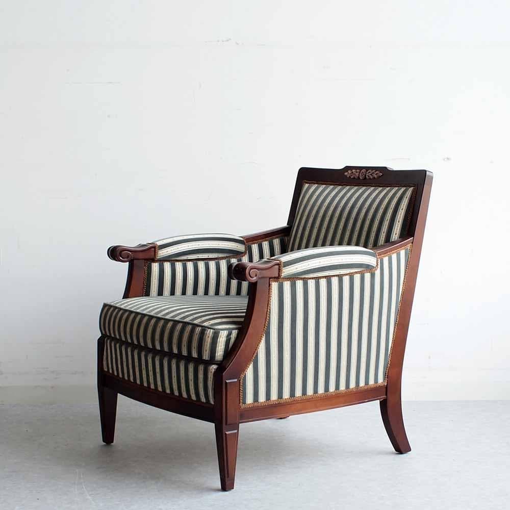 神戸欧風家具 メープル不二屋 マホガニー材 1人掛けソファ　A ZR24470