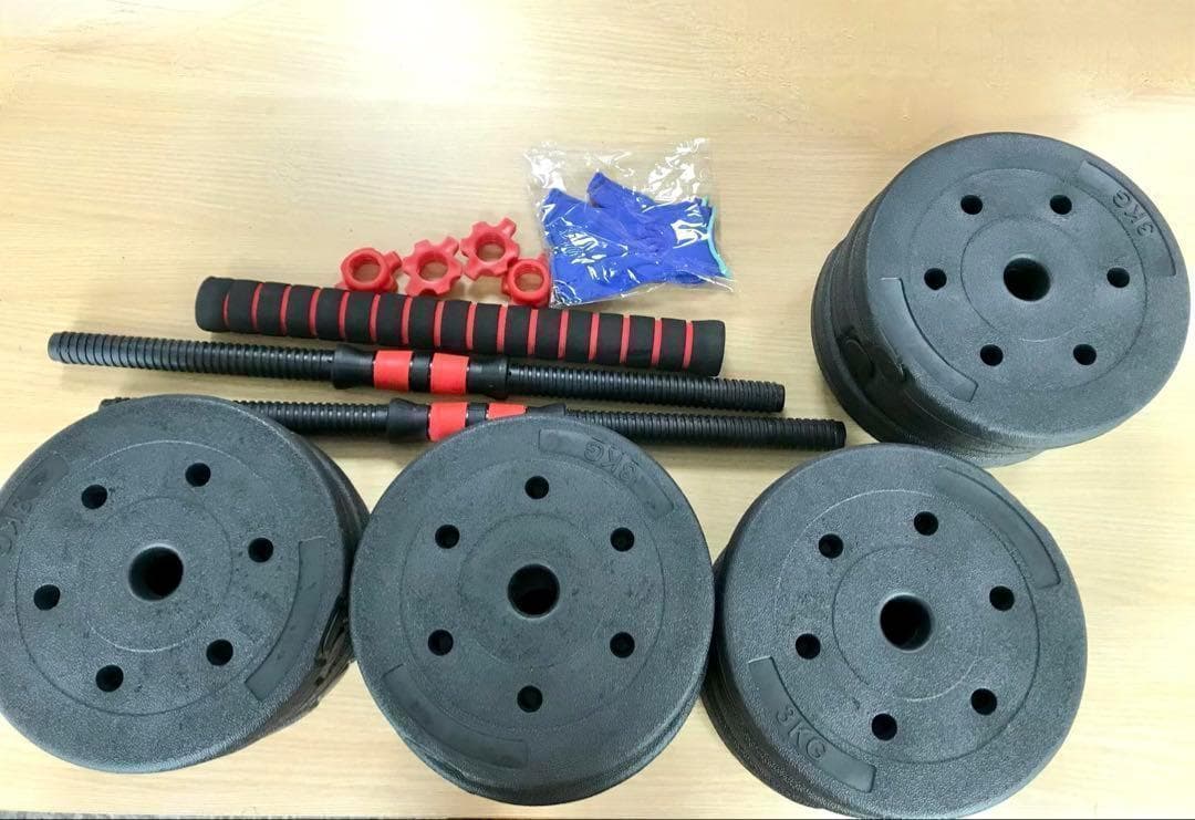 ★計50kg｜バーベルにもなるダンベル｜25kg×2個セット 可変式プレートb8