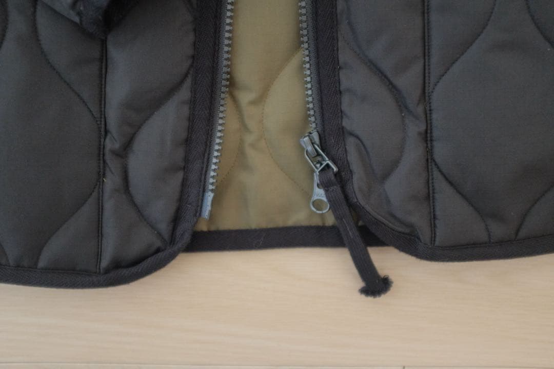 TAION ミリタリー Vネックジップ ダウンジャケット ブラック サイズL