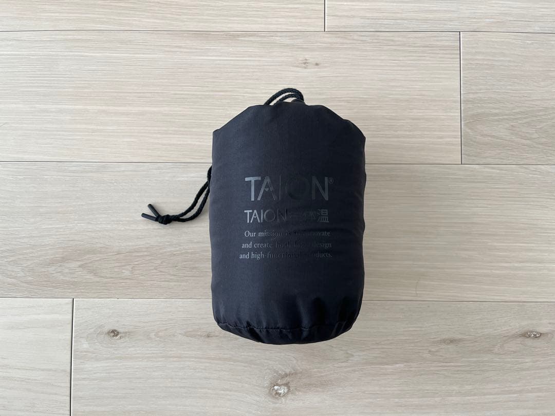 TAION ミリタリー Vネックジップ ダウンジャケット ブラック サイズL