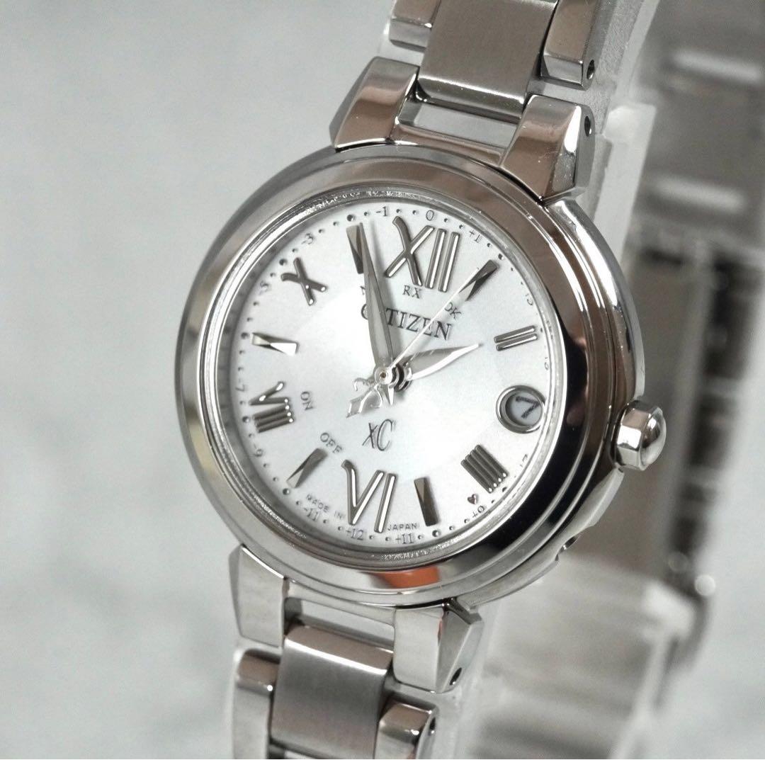 美品☆CITIZEN シチズン XC レディース時計 ステンレス 電波ソーラー
