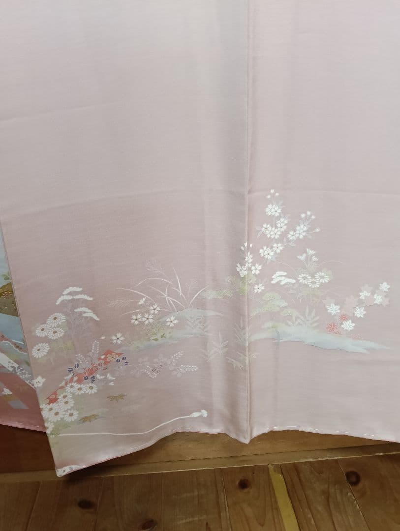 訪問着　未着用品　しつけ糸付き　暈し染め　金彩　お着物のみ