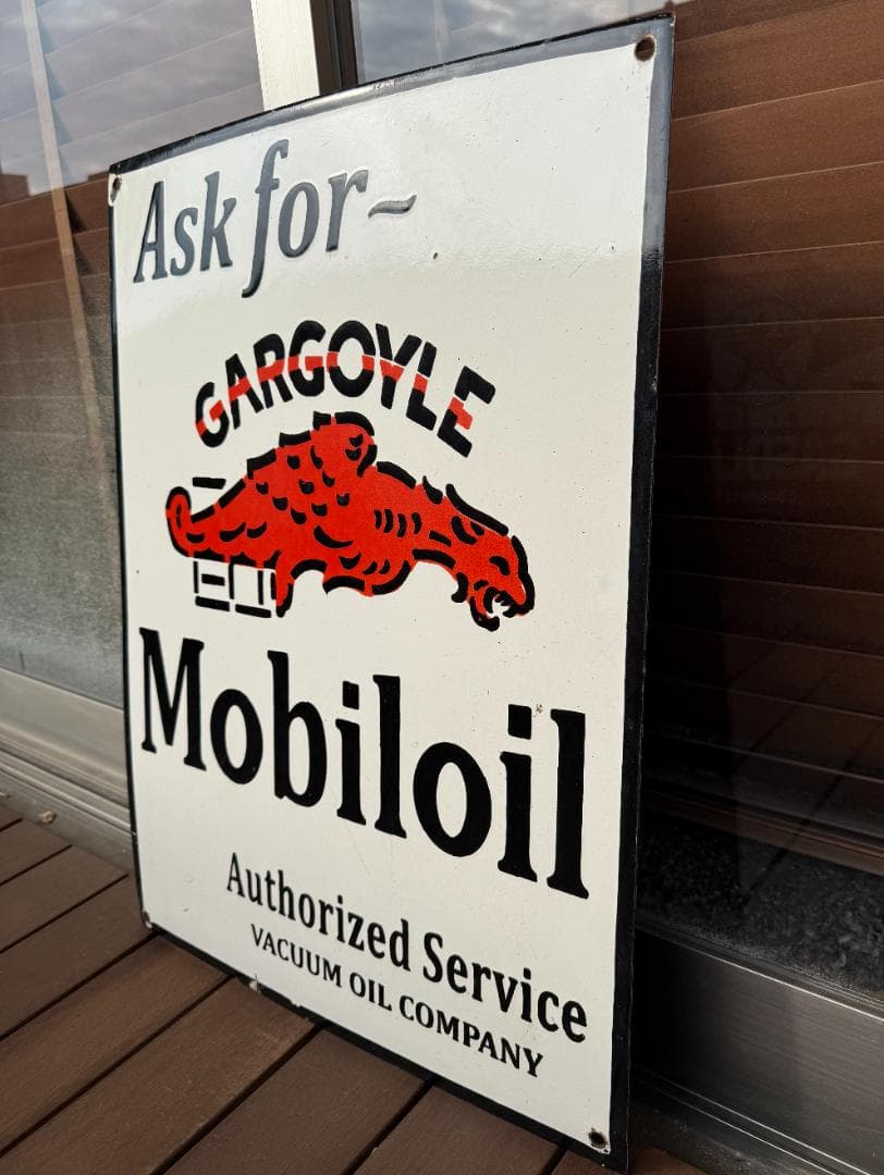 ガーゴイル モービルオイル ホーロー看板 61×45.5cm 世田谷ベース