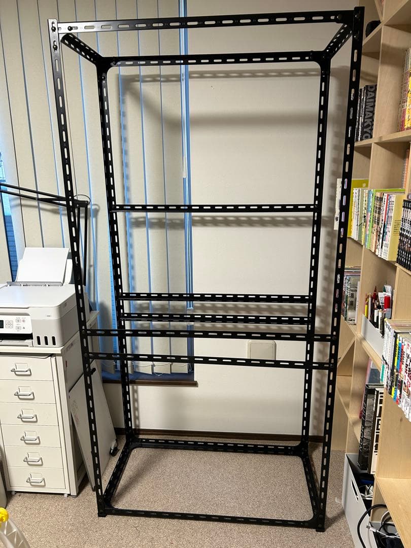 スチールラック　幅90×奥行45×高さ180 ブラック