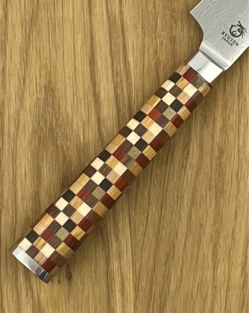 龍泉刃物　鳳炎龍　コアレスvg10 + vg2 ペティナイフ135 寄木ハンドル