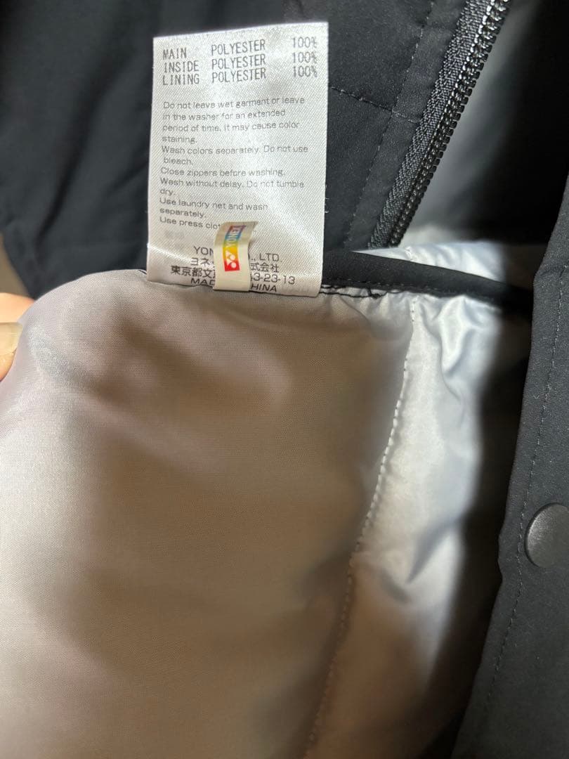 YONEX フード付きロングダウンコート ブラック Mサイズ