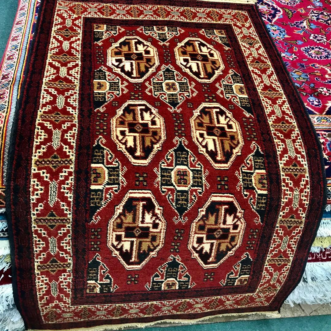 ペルシャトルクメンウールラグ/サイズ:85x150cm…。 ..m53。