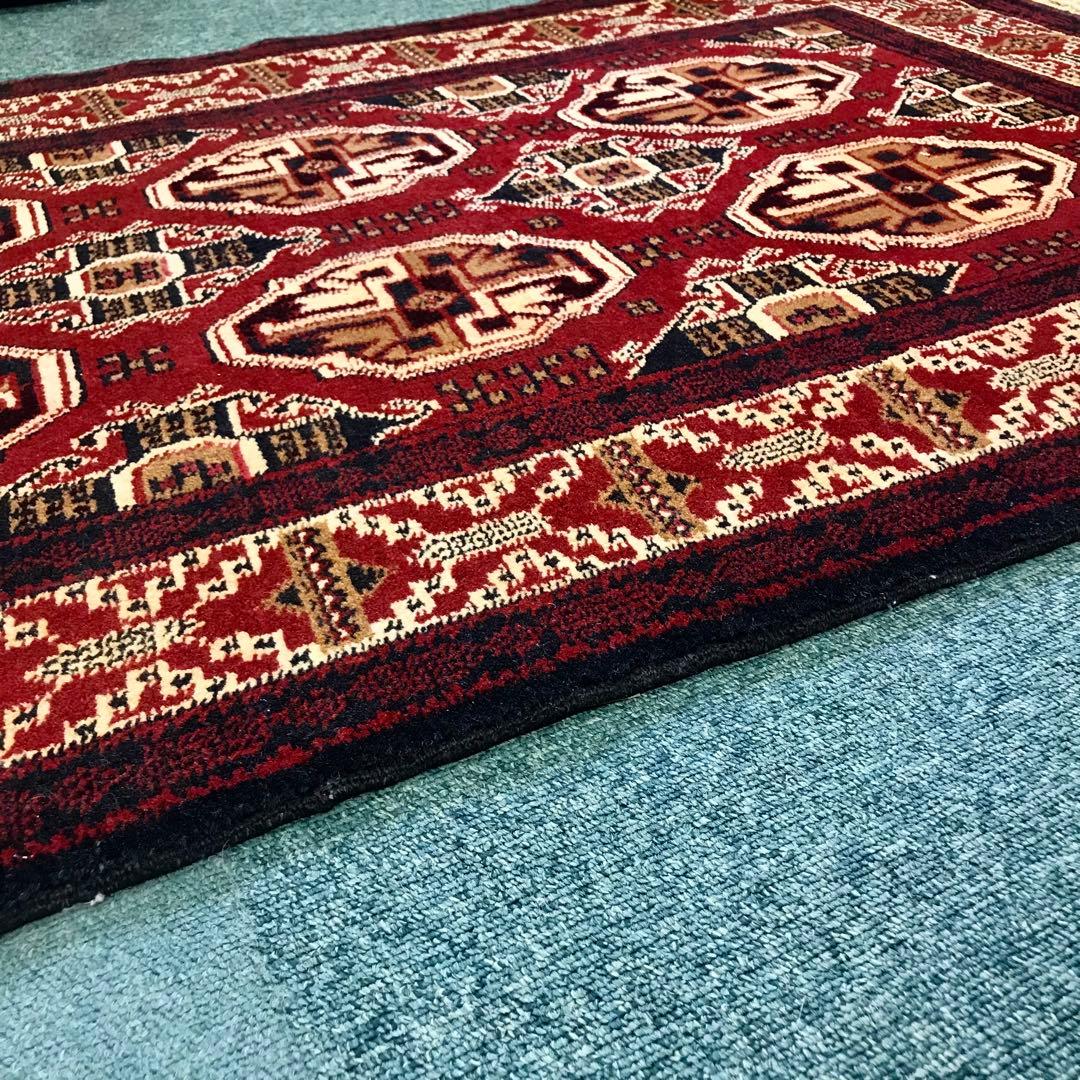 ペルシャトルクメンウールラグ/サイズ:85x150cm…。 ..m53。