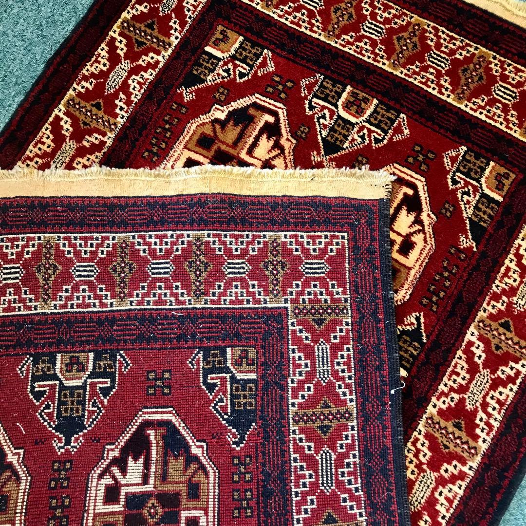 ペルシャトルクメンウールラグ/サイズ:85x150cm…。 ..m53。