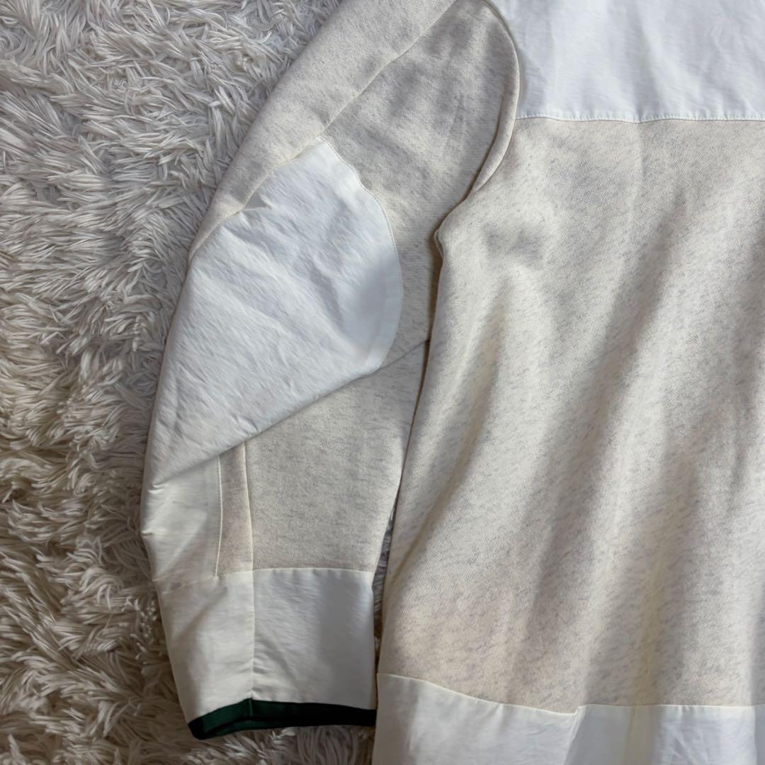 美品 ナゴンスタンス バックウォームコンビプルオーバー 切替 白 レイヤード