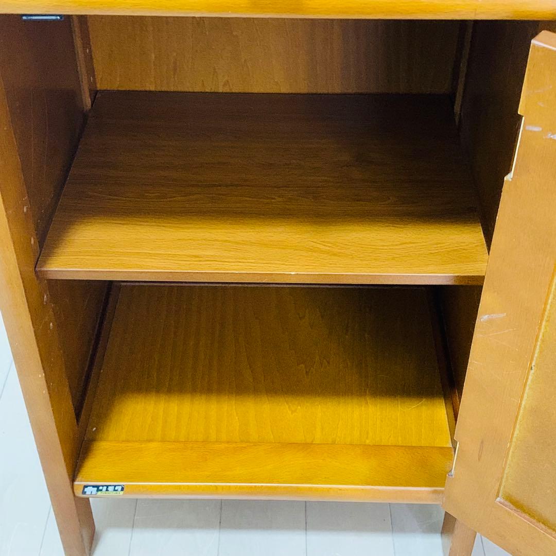 karimoku カリモク ラタン 籐製 電話台 花台 レトロ アンティーク