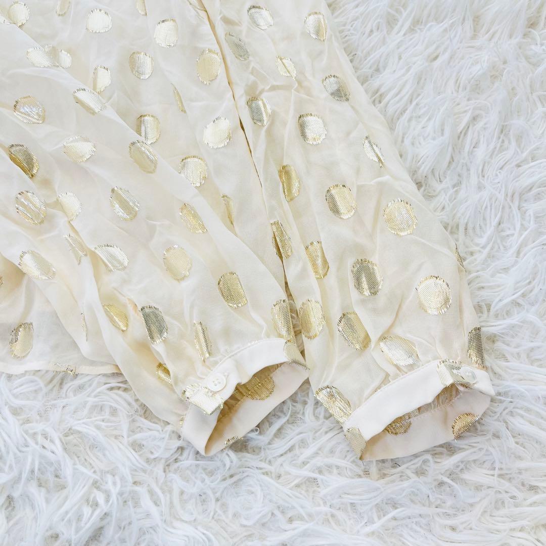 新品 タグ付き✨ マックスマーラ シルクブラウス ドット柄 シアー イタリア 金