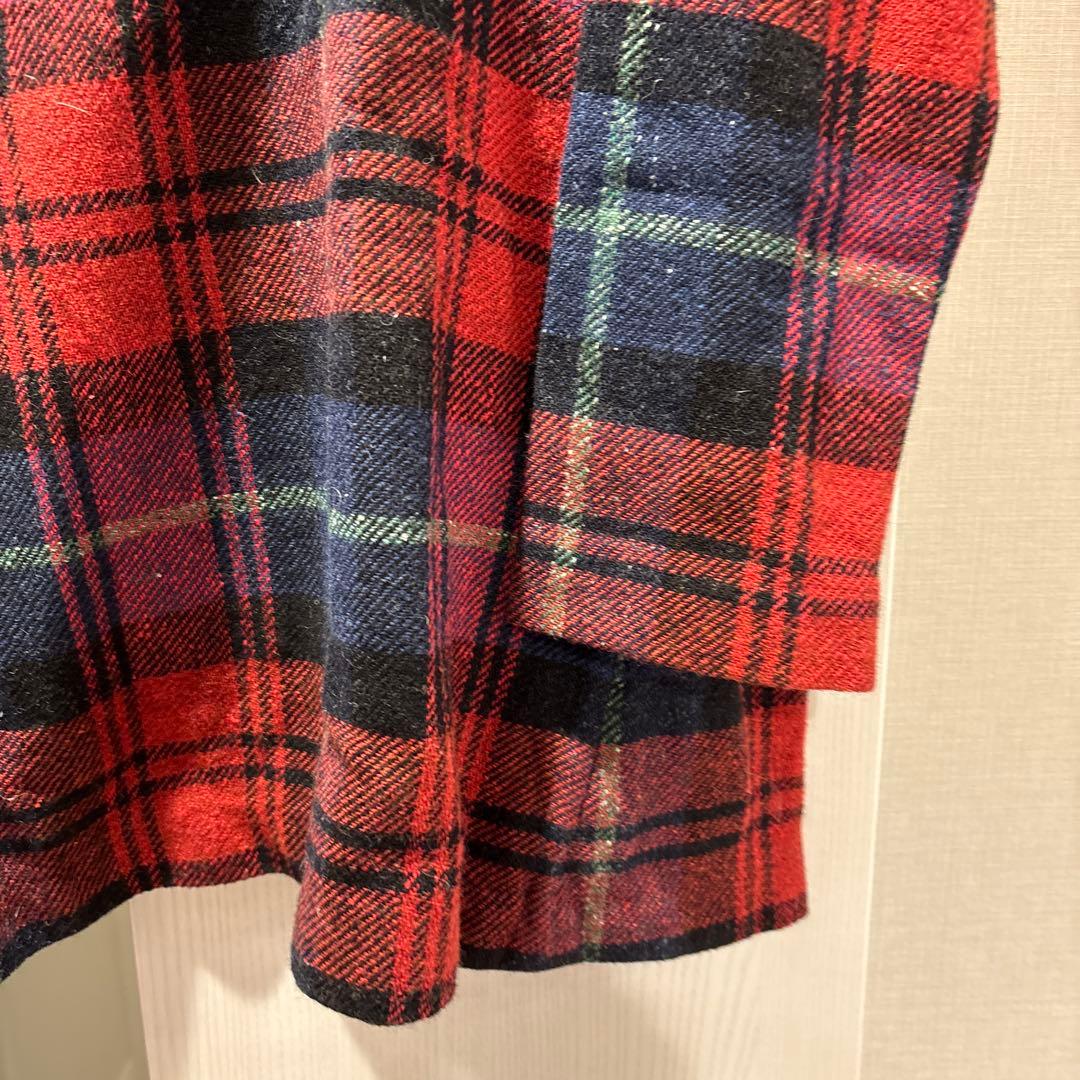チェック柄長袖トップス 45r ウール