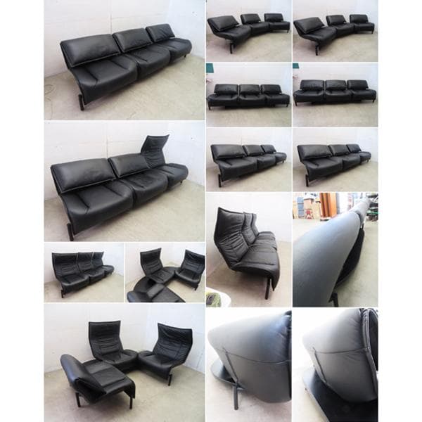 希少■展示品■カッシーナ■125 ヴェランダ■総革■3人掛けソファ■162万■