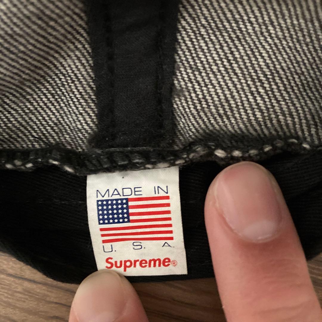 Supreme Washed Denim SLogo 6-Panel ブラック