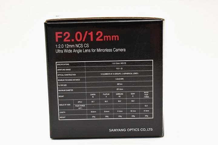 15265E ★新品★ SAMYANG MF 12mm F2.0 NCS CS