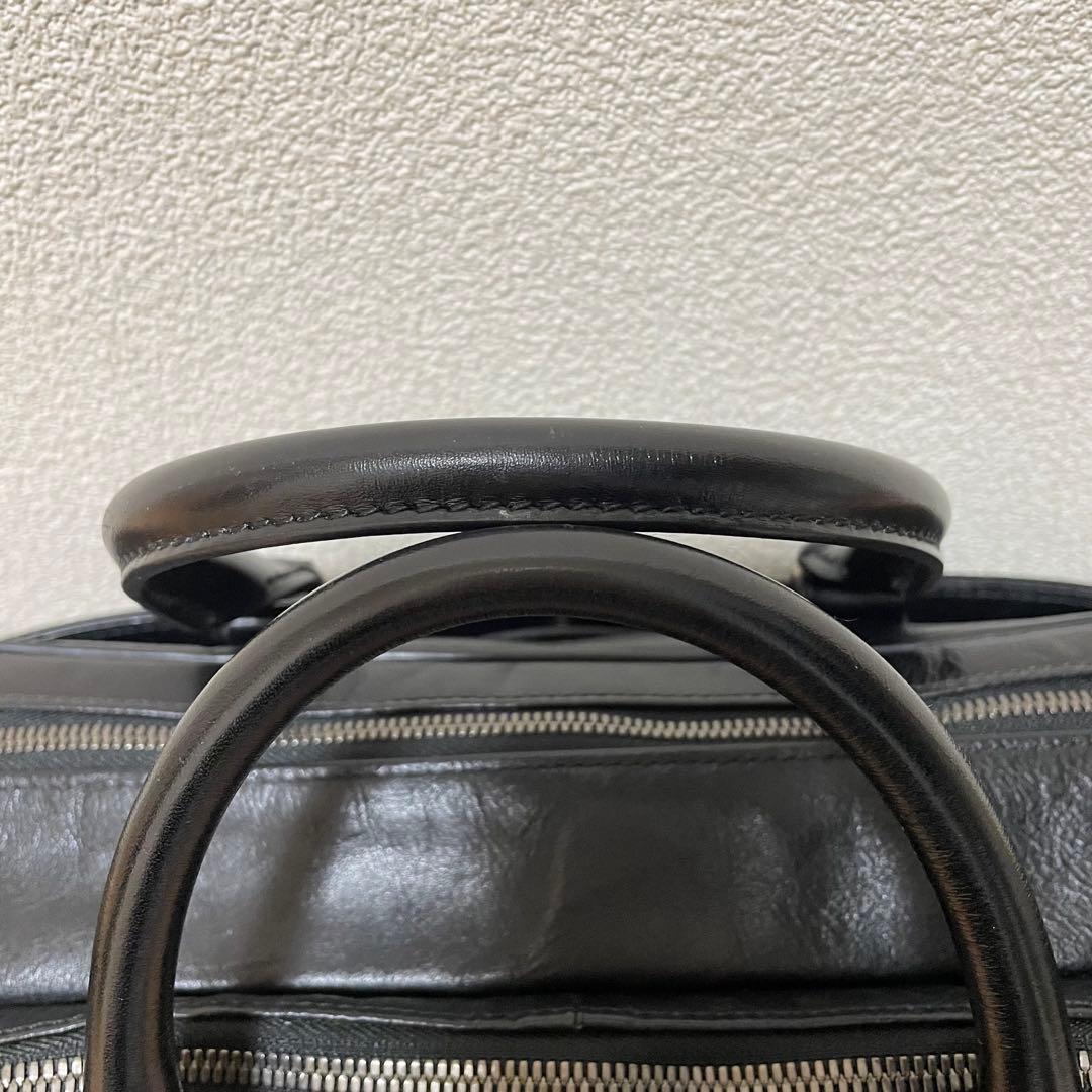 【美品】フジタカ ビジネスバッグ ブリーフケース レザー 2way 2層式 黒