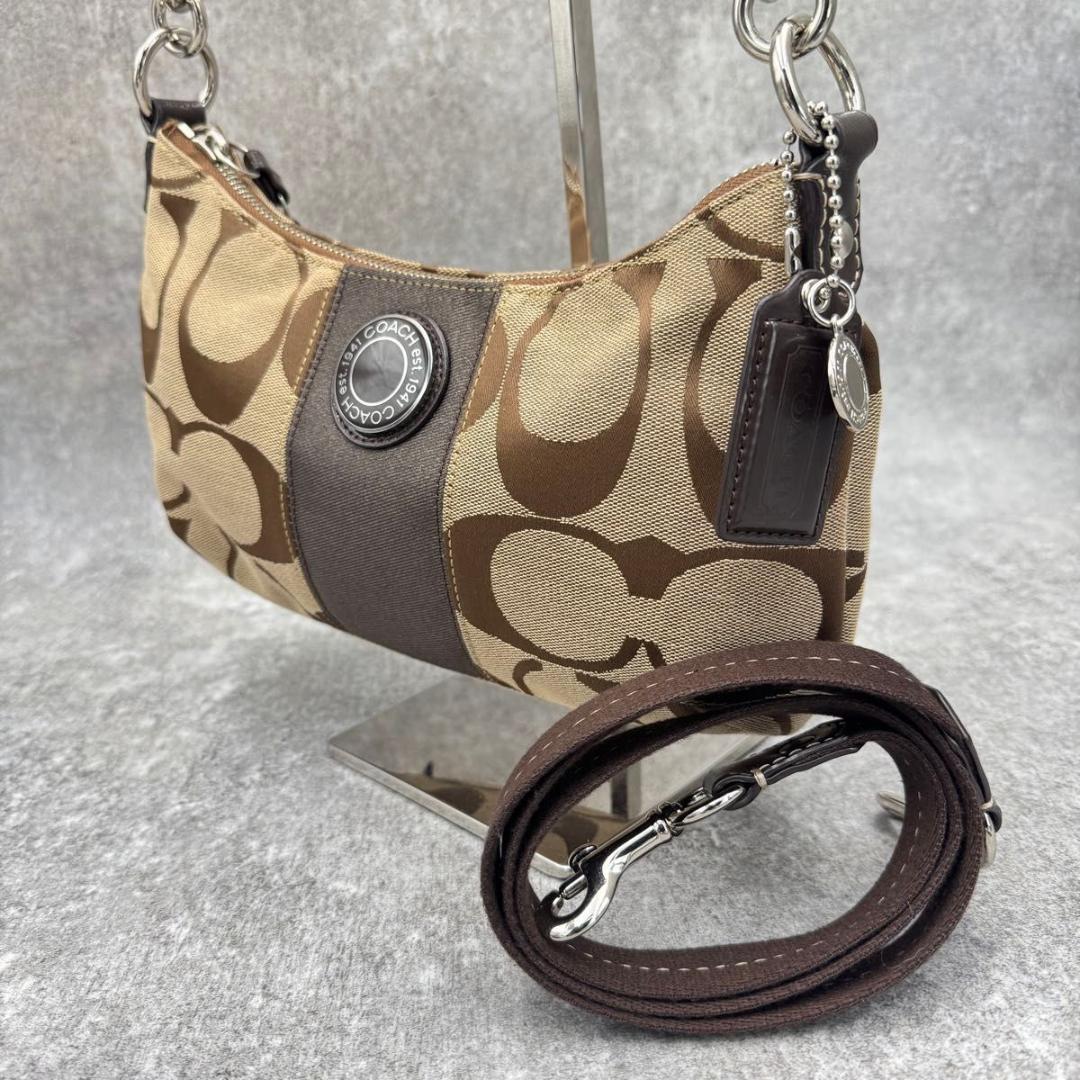 美品 コーチ 2WAY アクセサリーポーチ F19218 ワンショルダー