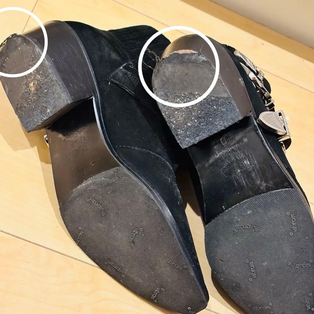 TOGA PULLA レディースショートブーツ Black Suede 38