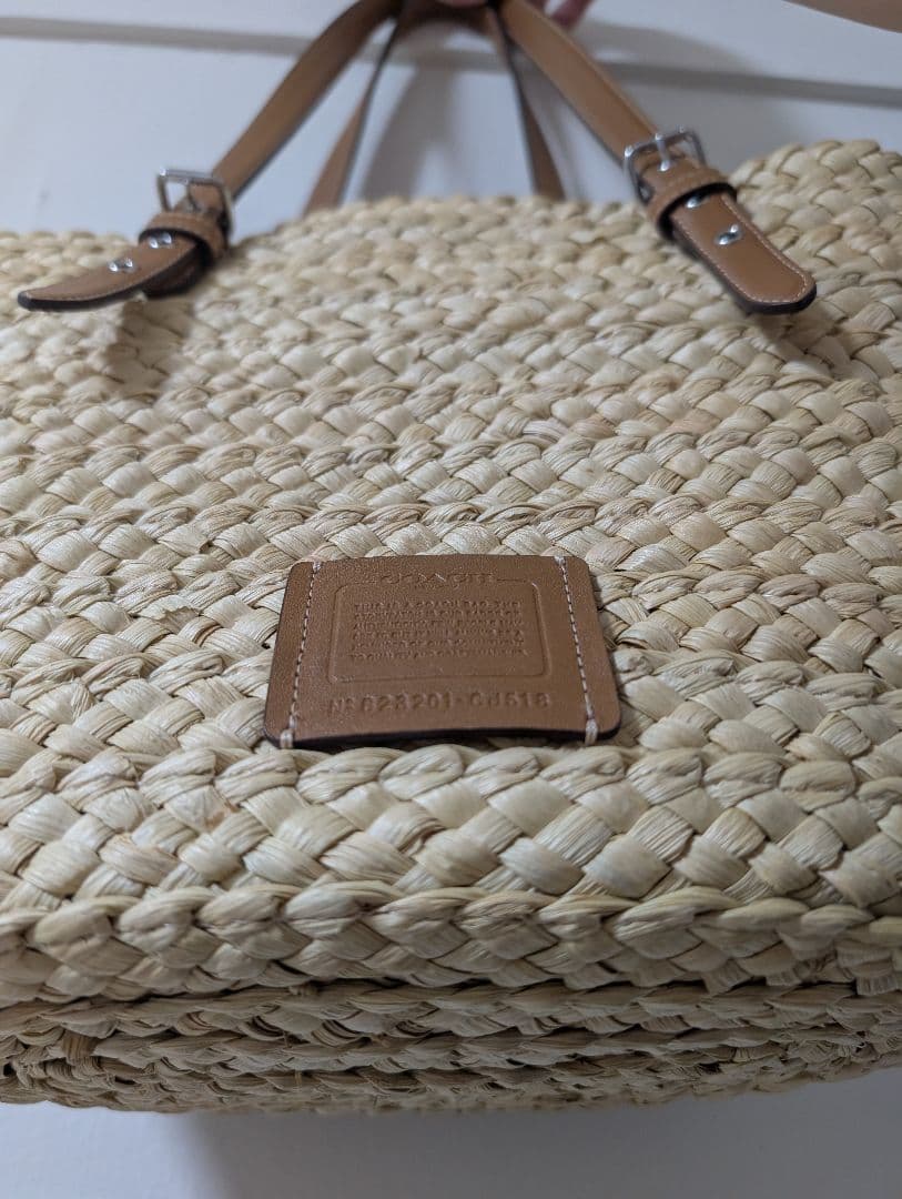 COACH　 トートバッグ かご　バッグ 　ベージュ
