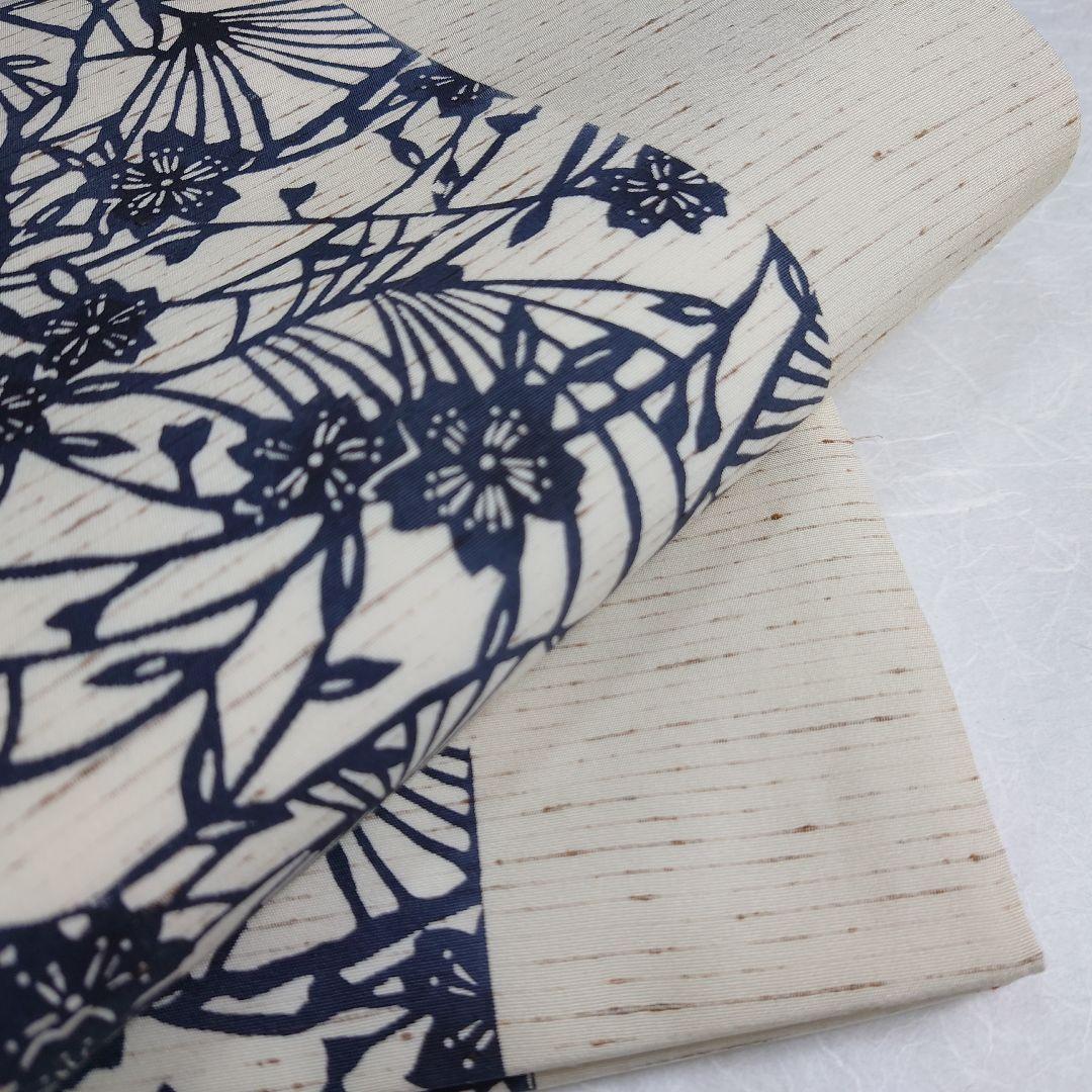 正絹 袋帯 六通柄 ぜんまい 紅型染 江戸紅型 桜極上 逸品 未使用品