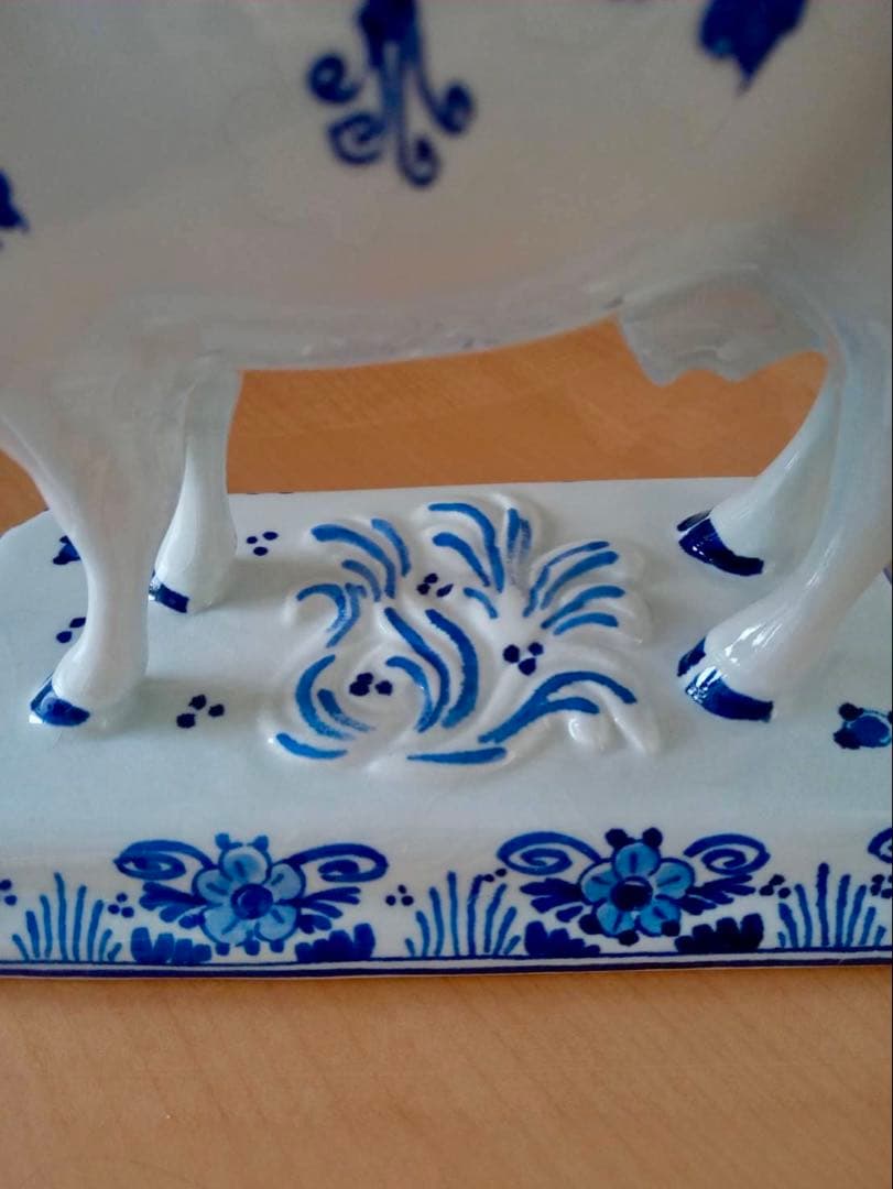 オランダ　デルフト フィギュリン　陶器　置物　　ハンドペイント　美品