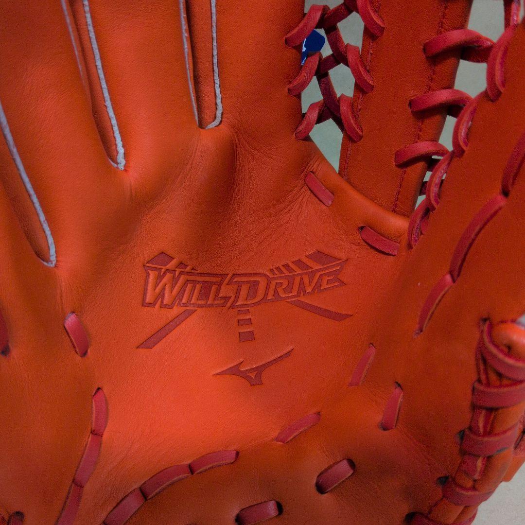 ミズノ:左投げ用:軟式用グラブ:外野手用:サイズ14:オレンジ