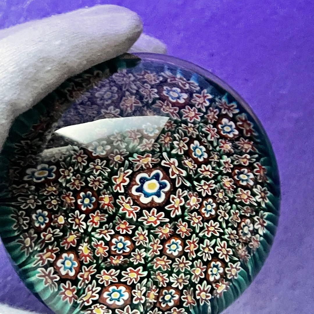 高級ミルフィオリ ペーパーウエイト 綺麗な花模様 オールドバカラ サンルイ