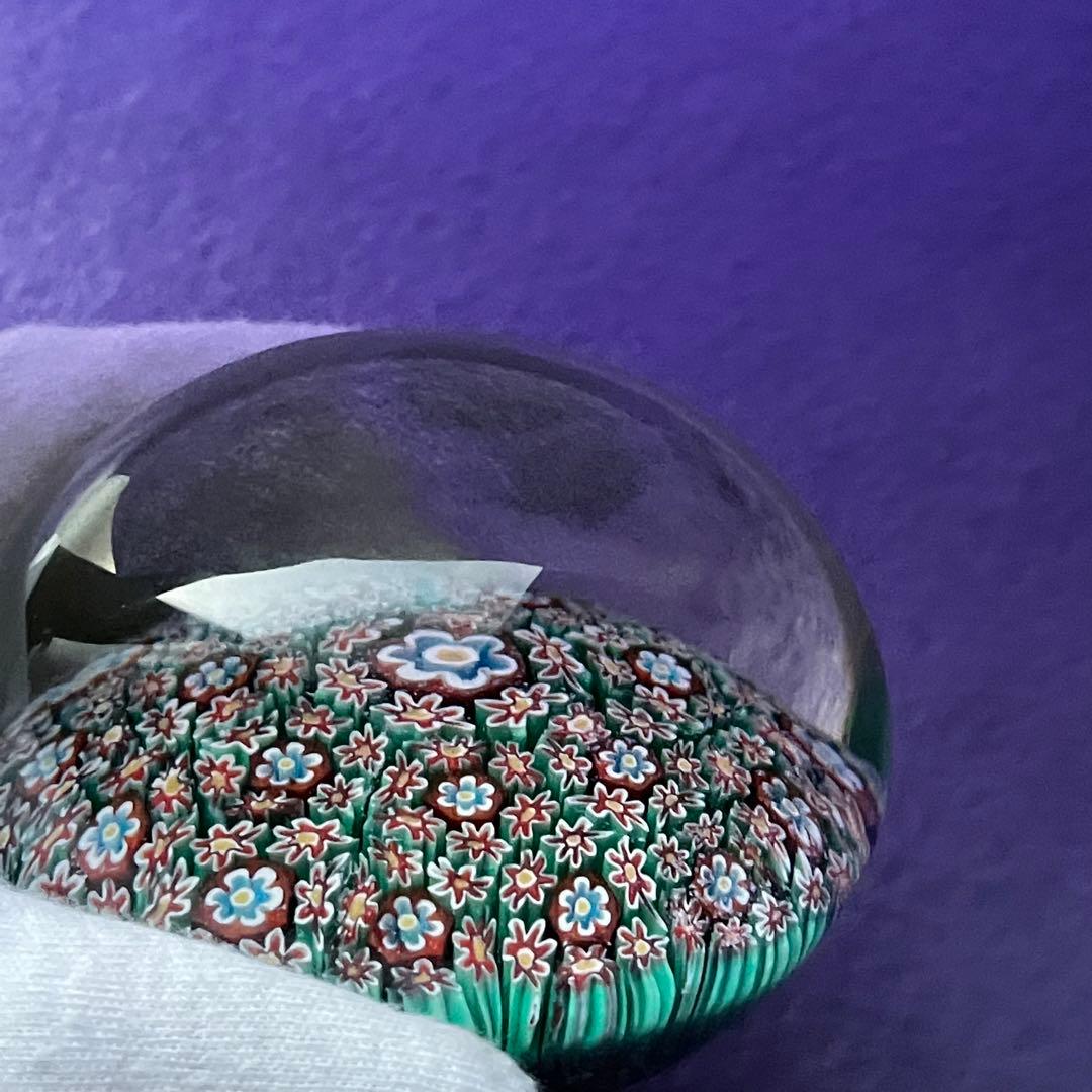 高級ミルフィオリ ペーパーウエイト 綺麗な花模様 オールドバカラ サンルイ