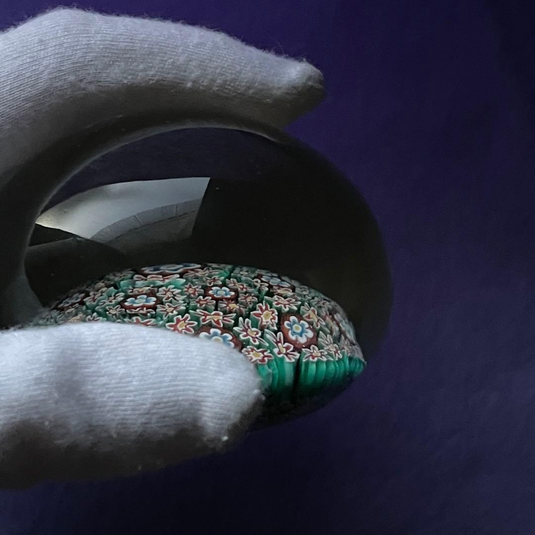 高級ミルフィオリ ペーパーウエイト 綺麗な花模様 オールドバカラ サンルイ